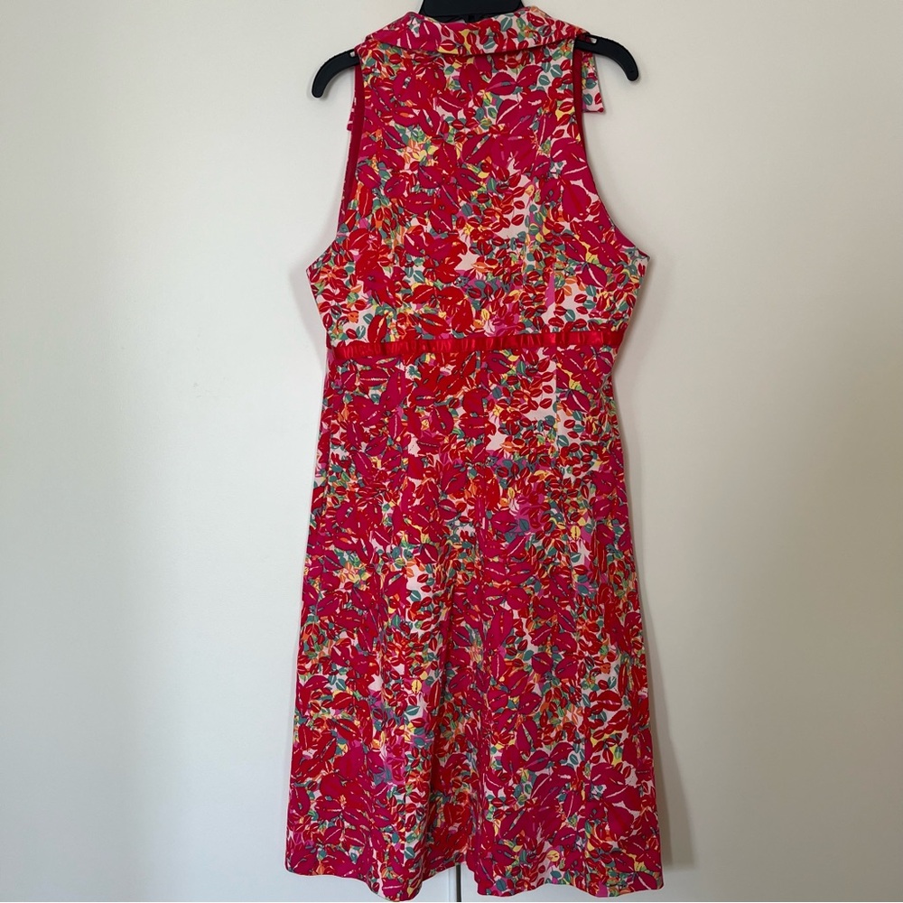 Signature by Sangria Vibrant Floral Midi Dress - Red and Pink | Size 12 - Picture 2 of 9